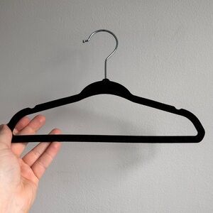 120 Units of Baby/Infant Slim Black Velvet Clothes Hanger with Silver Hook